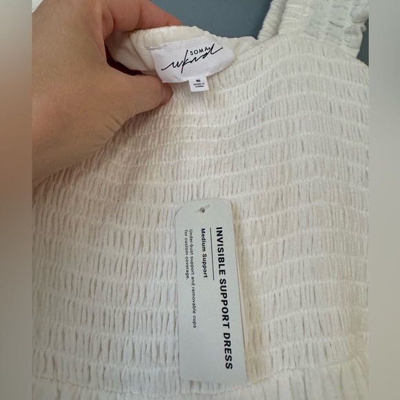 NWT Soma White Smocked Maxi Invisible Support Dress - Picture 4 of 9